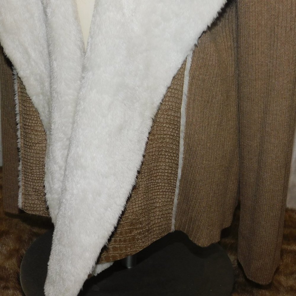 Alfred Dunner Cardigan Crocodile Print Open Front - image 3